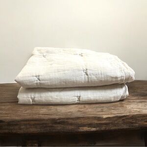 RESTORATION HARDWARE 2 LINEN GAUZE DUNE BEIGE 20x28 Pillow Shams